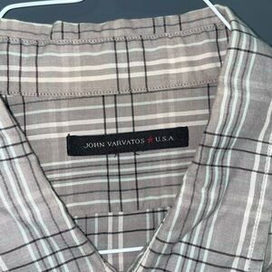 John Varvatos Gray Plaid Shirt